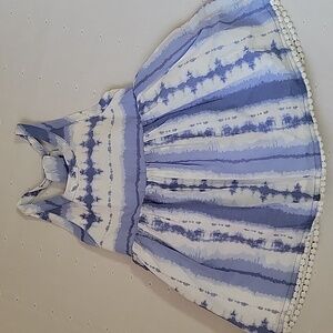 Girls Max Studio Tie Dye Print Halter Top, Blue/White, Size 2T, NWT
